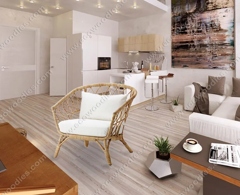 2021 Best Selling Elegant Style Wooden Armrest Bamboo Bistro Chair With Cushion For Living Room Cafe Restaurant Home Decor Chair