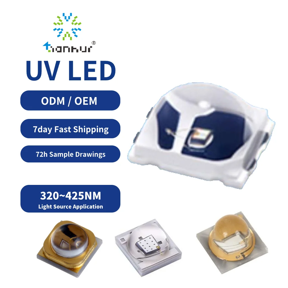 365nm UVA LED for UV Printing System Curing Emitted Violet Color 380nm Wavelength