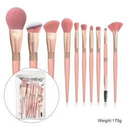 BUEART luxury bling pink private label glitter vegan makeup brushes set holder rose gold brush diamond custom logo package box