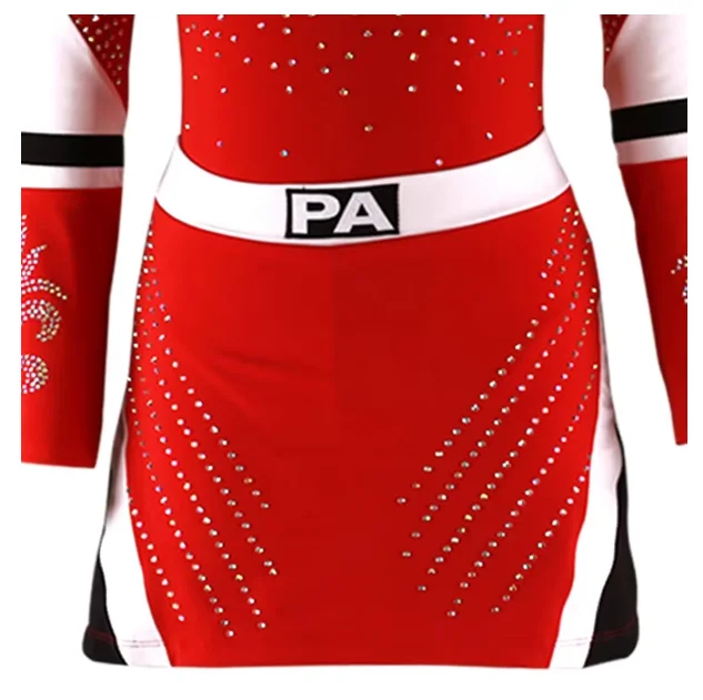Sparkle Cute Wholesale Youth Cheerleading Uniforms Long Sleeve Cheerleading Uniform Custom Sideline Cheer Uniforms