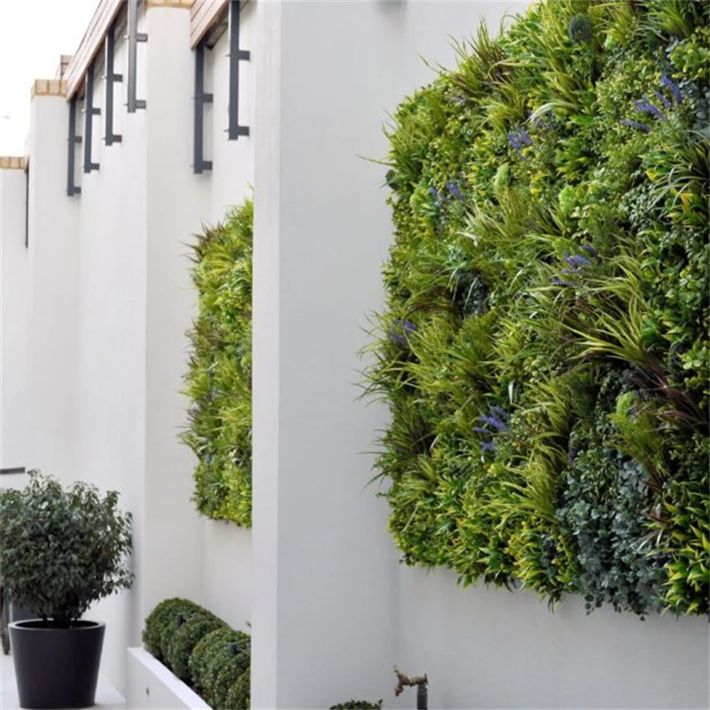 Hot selling artificial grass wall decorative fake leaves artificial plants manufacturer for home decor indoor