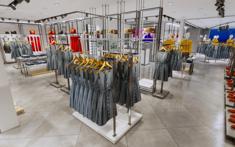 Boutique Shop Showcase Design Ideas For Clothes Shop Display Racks Clothing Wall Shelf Retail Clothing Store Furniture