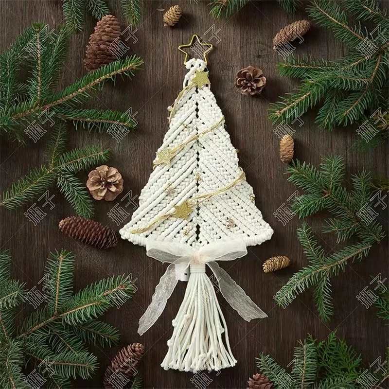 Wholesale DIY Macrame Christmas Macrame Kit for Beginners Christmas Tree Hanging Ornaments for Holiday Wall Hanging