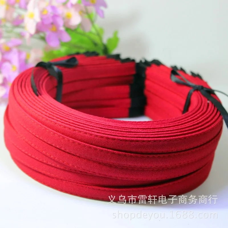 Wholesale DIY Headdress Accessories 10MM Chiffon Wrap Hair Band Korean Pure Color Beaded Hair Band Color Hair Band