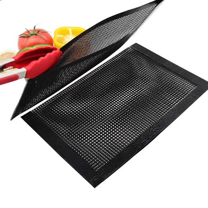 Professional Food Grade Outdoor Barbecue Grill Bags Non Stick Bbq Mesh Grill Bags Grade Fiberglass Coated Mesh Grilling Tool