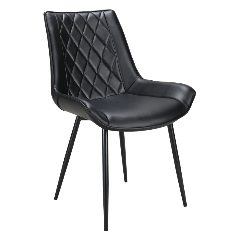 
Modern style metal legs leather upholstered dining room chairs 