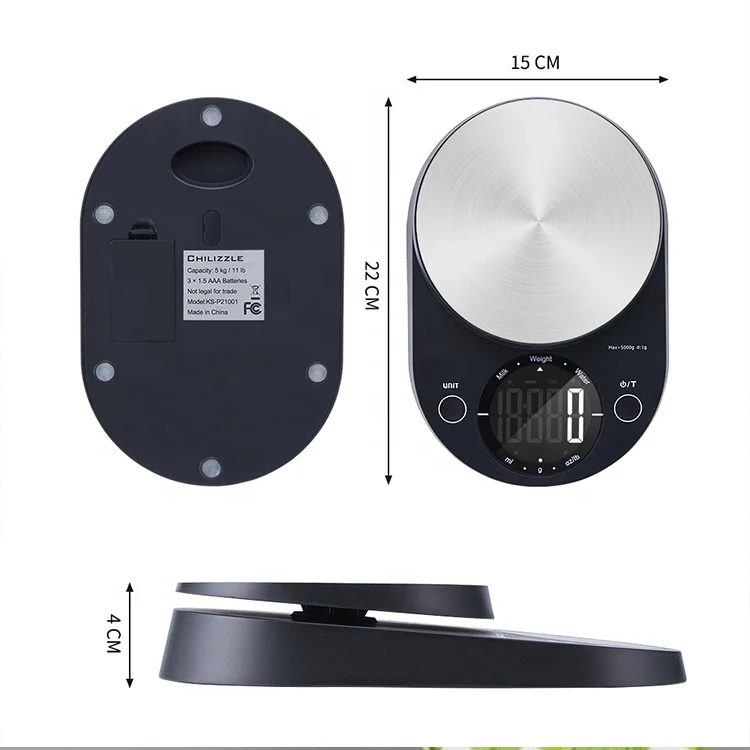 Gray glass nourish wifi enabled household multifunction round shaped digital food kitchen scale