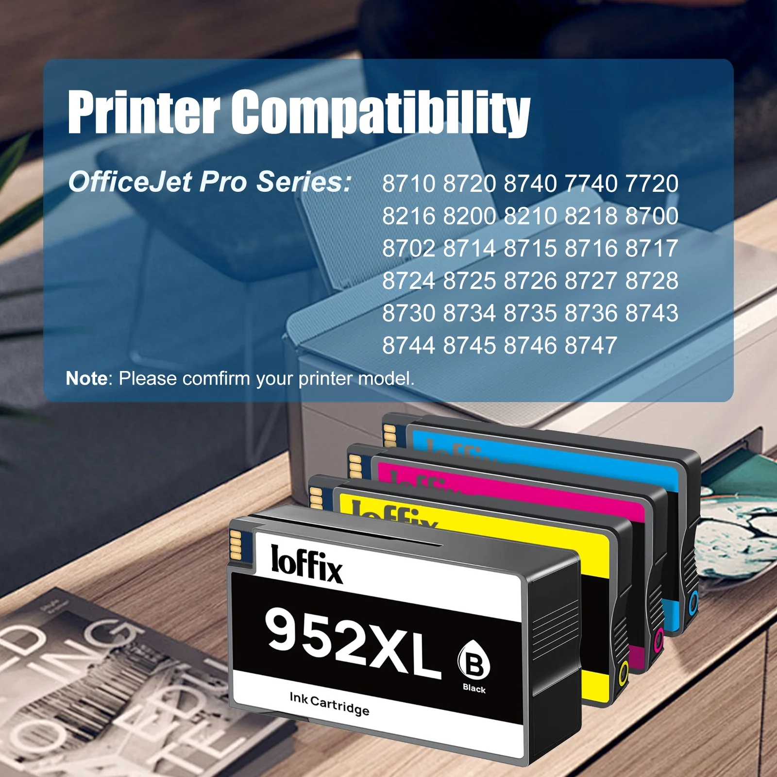 High Quality 952XL Ink Cartridges  for HP 952XL Combo Pack Replacement Printer (4 Pack) Compatible for HP Ink Cartridges