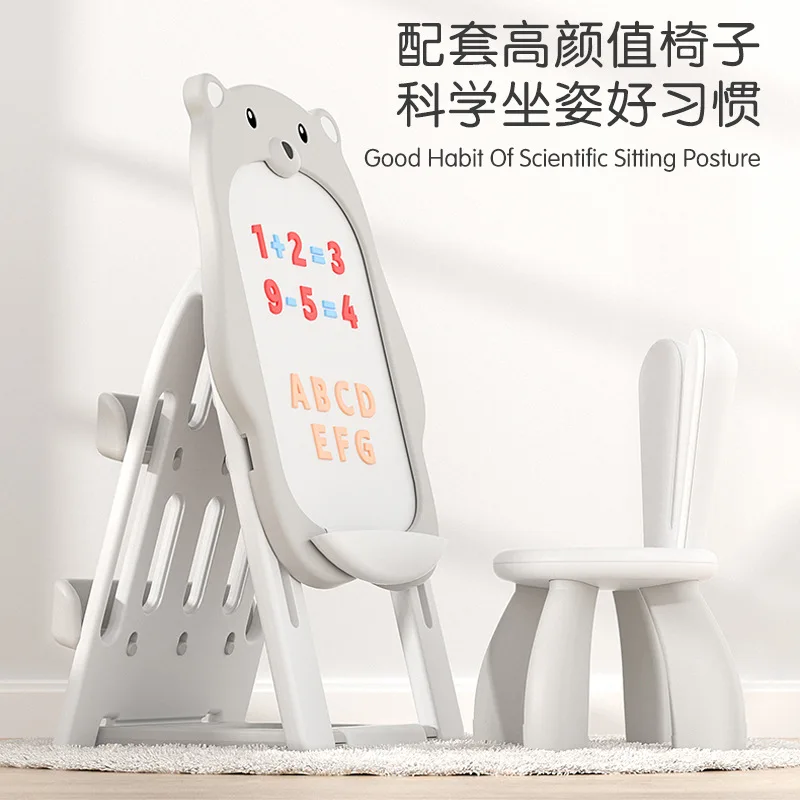 painting frame stand Paint Brush Set Foldable Children Easel Magic Kids Magnetic Painting Drawing White Kid Draw Board Stand