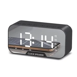 Multifunction Alarm Clock BT5.0 Speaker With Mirror For Promotional Led Mirror Alarm Clock Subwoofer