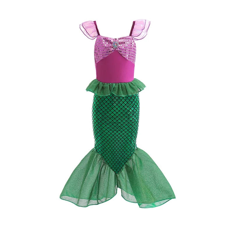 Halloween Party Kids Mer maid Dress Fancy Girl Halloween Fish Princess Party Cosplay Costumes