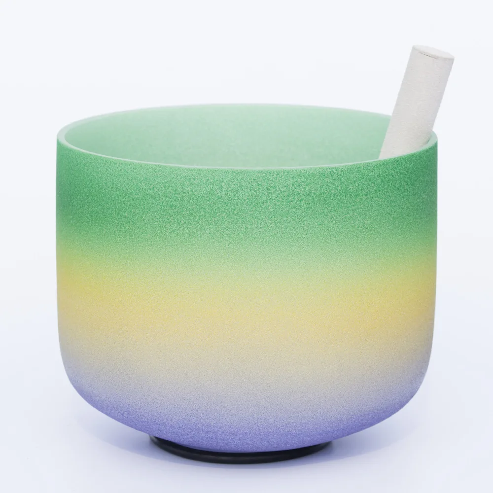 ГГц 440 Гц и 432 кварцевые кристаллические зеленые поющие чаши для звукоисцеляющей терапии оптом