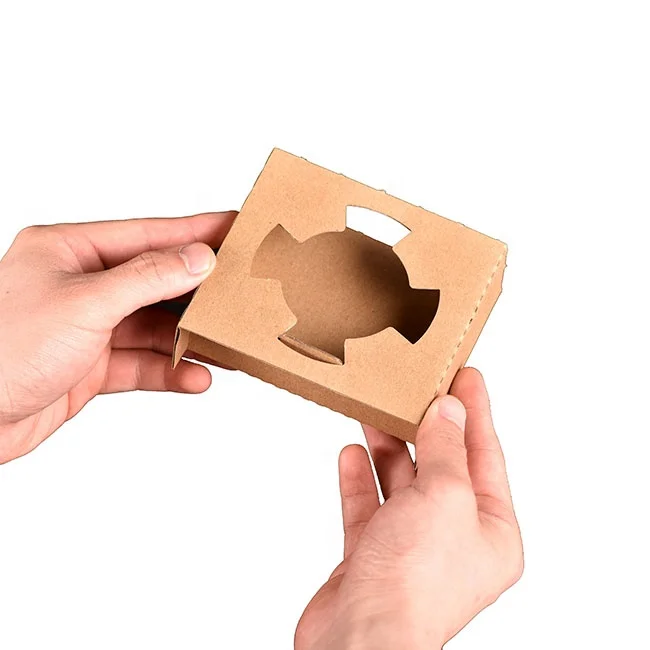 Mz Solo Single Cup Holder Drink Takeout Disposable Drink Carrier Tray in Stock To Go Paper Coffee Cup Holder