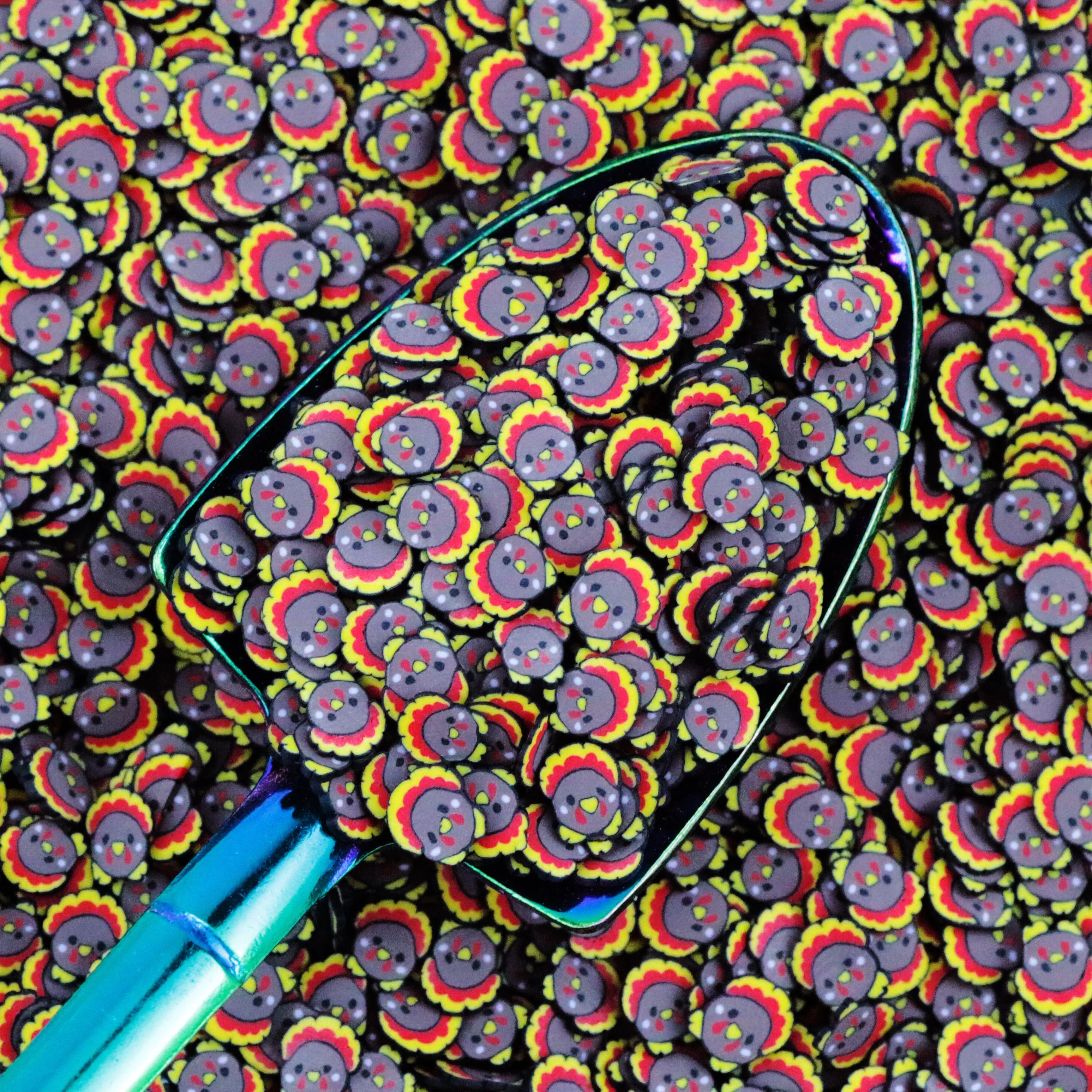 500G 5mm 10mm Brown Tribal Turkey Polymer Clay Slices For Slime Filling  Phone Case Decoration