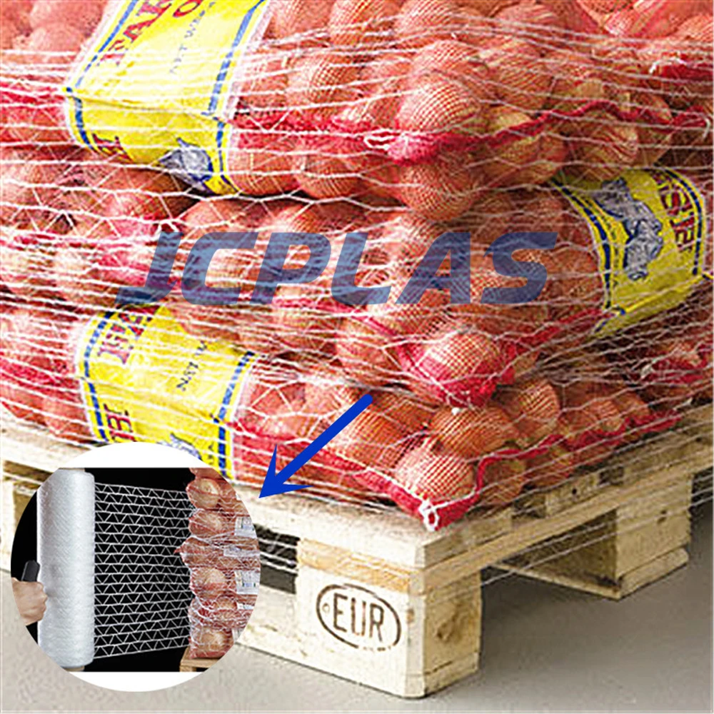 Durable Colorful 500m 1000m 3500m HDPE Elastic-stretch Pallet Net For Vegetable Fruit Plant Flower Packing