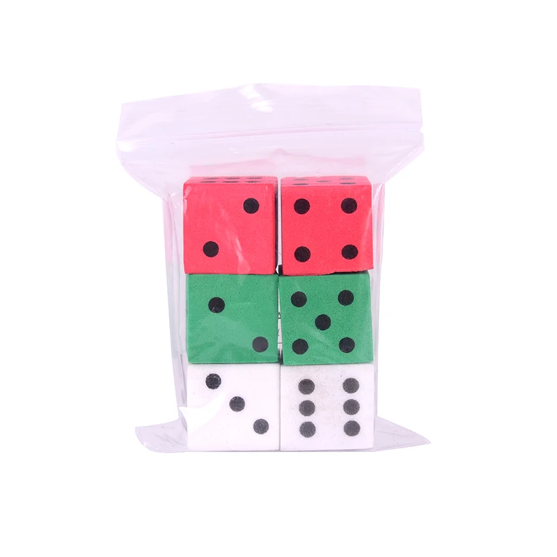 6 PCS High Quality Math Toys Factory Supply EVA FORM Dice  Foam Sponge Blocks Also as Educational Equipment
