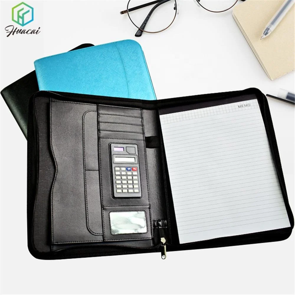 
Wholesales PVC/Leather stationery Conference leather portfolio of business with card holders 