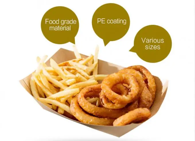 Food Boat Tray Brown Cardboard for Meat Serving Baking Cookie Food Ice Cream Churro Hotdog Paper Kraft Food Box Cupcake Boxes