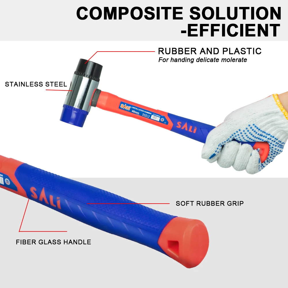 Sali multifunctional non slip rubber 40mm double-faced rubber soft sledge hammer