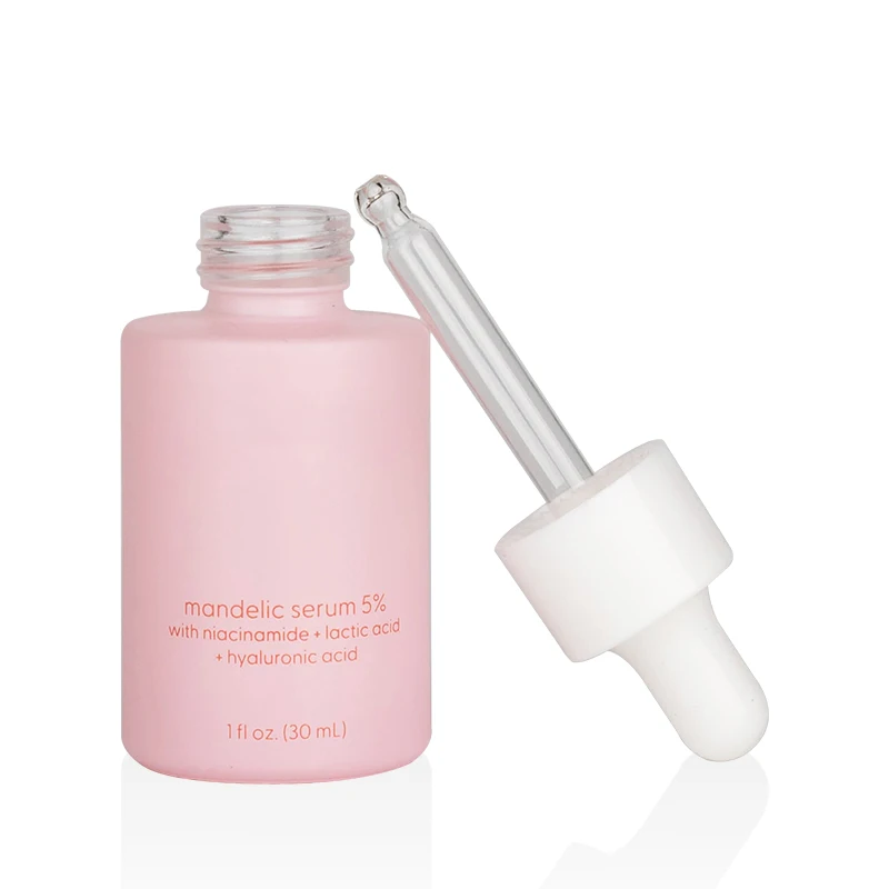 matte frosted pink skincare packaging 30 ml glass dropper bottle 50 ml airless pump jar 100 ml 150 ml plastic spray pump bottles