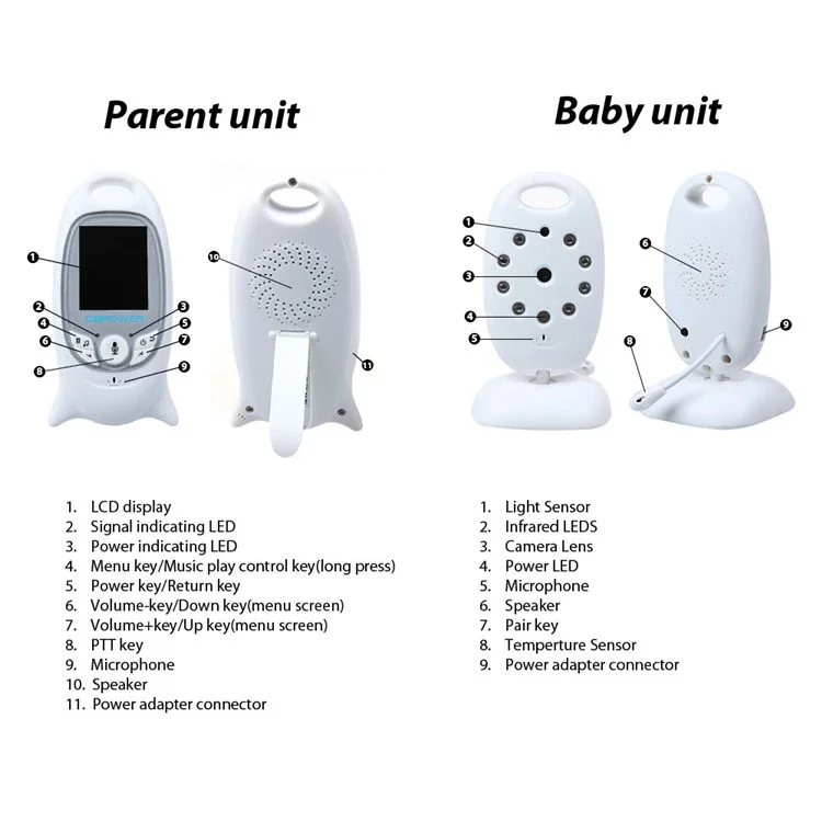 
digital baby phone wireless video camera baby monitor VB601 