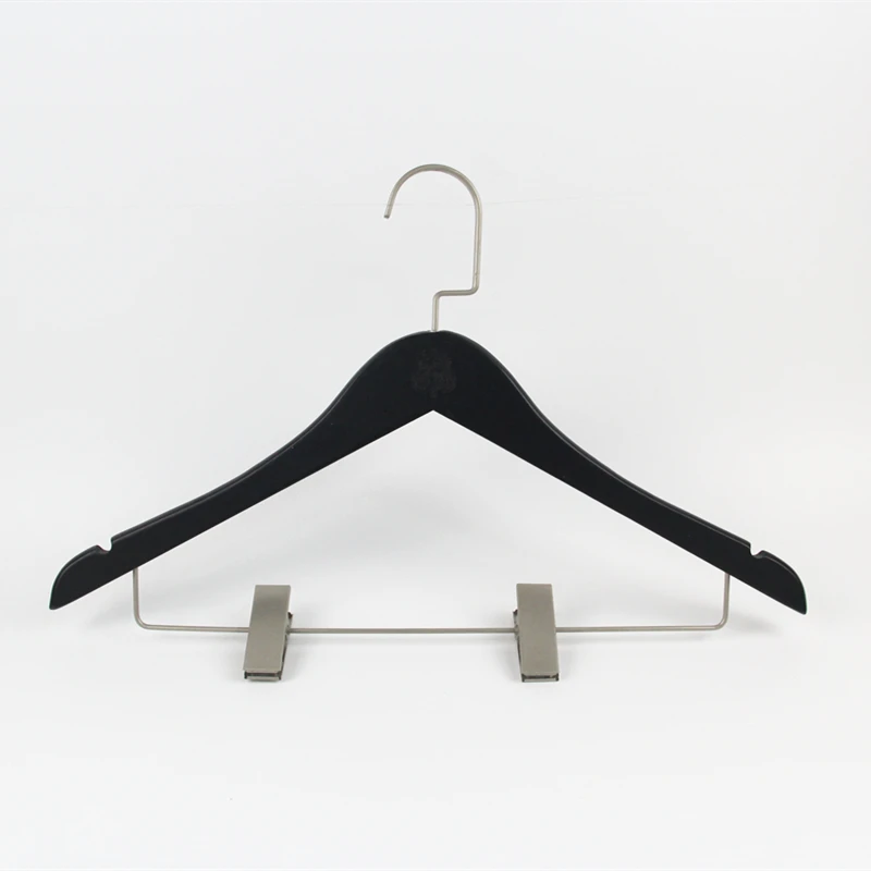 Leather Wrapped Solid Wood Flat Slim Clothes Hanger Wholesale China Factory