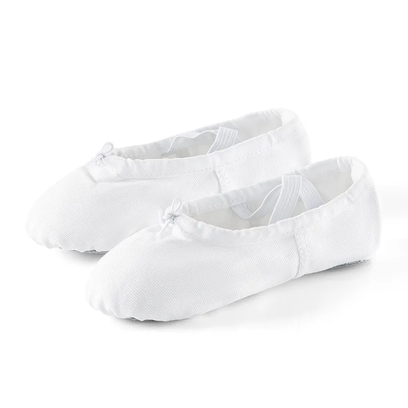 Colorful Tan Ballerina Slippers Flats Ballet White Canvas Ballet Shoes Dance for Women and Girls Kids