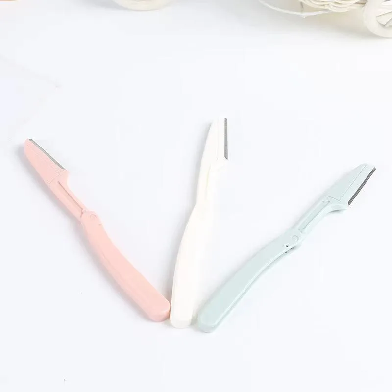 Three-color Foldable Knife Eyebrow Facial Razor Tattoo Blade Plastic Singble Blade Barber Shaving Razor Excellent Plastic
