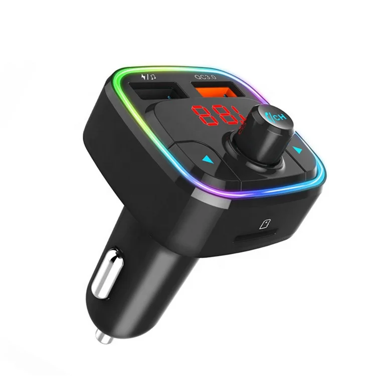 Amazon hot sale QC3.0 fast charger Siri Bluetooth 5.0 audio adapter wireless handsfree kit fm transmitter car mp3 player