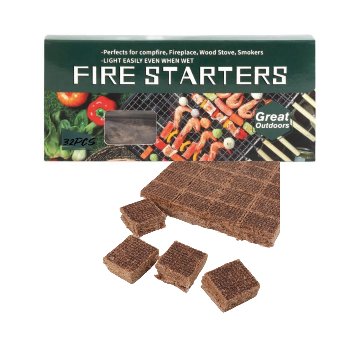 24/32cube/box Fire Starter Cube Fire Lighter Cube For Campfires  Outdoor Barbecue Charcoal Fire Starter cube