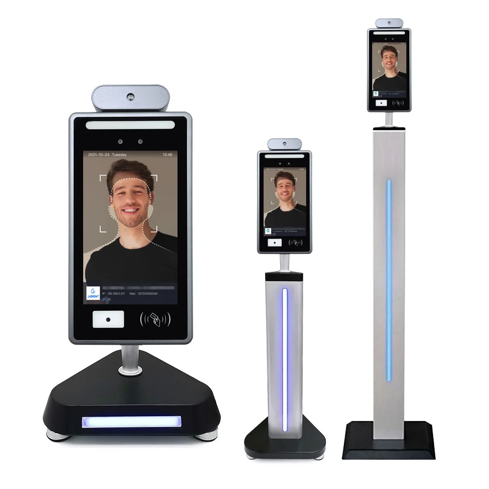 Green Pass 8 inch countactless screen access control machine scan health code GK728 EU Qr Code Scanner temperature measurement