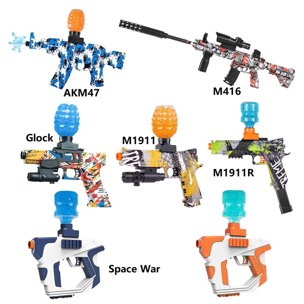 Gel Gun Electric Outdoor Toy Splatter Ball Bun Water Gel Beads for Adults Shooting Battle Games Toy Gun