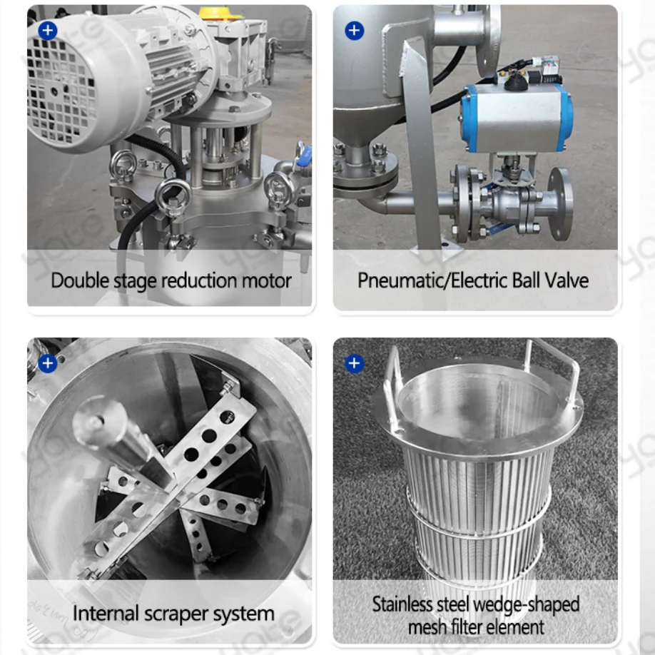 Filtration Industry 12 Years Experience Fine Chemical Large Flow Stainless Steel Automatic Internal Scraper Filter