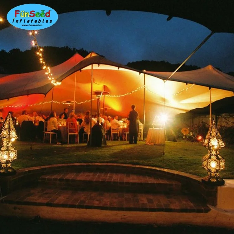 Hot sale four ways elastic waterproof UV flame retardant fabric material stretch tent for wedding
