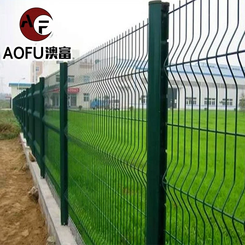 Construction Site Boundary Wall Fencing Black Backyard 3D wire mesh Fencing Panel With Barb