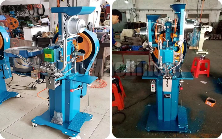 Industrial Small Pneumatic Semi Automatic Riveter Press Machinery Riveting Machine For Make Brake Button Hardware Folding Chair