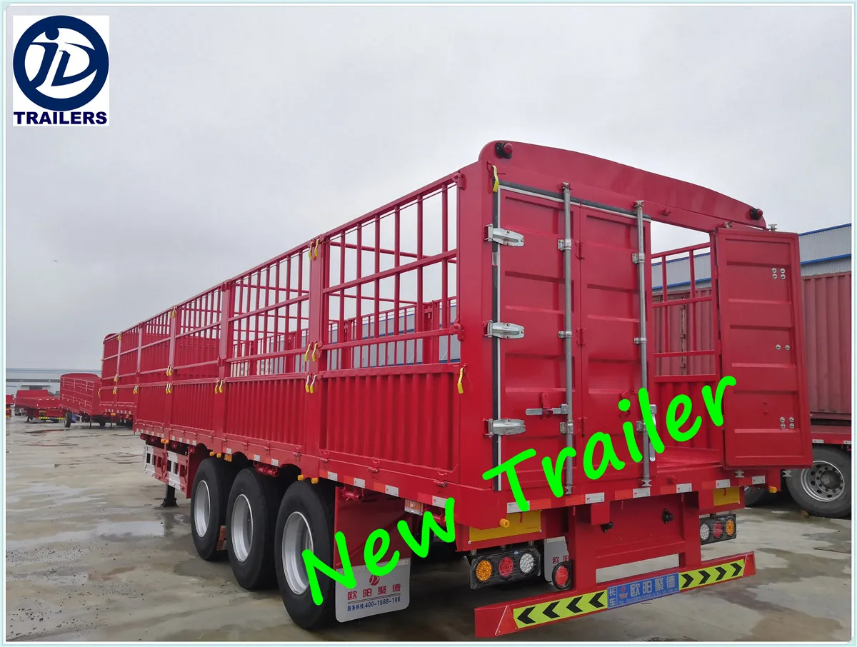  OYJD Trailers factory price high fence sidewall 40ft flatbed trailer baseboard use wood timber chairs tables transport on