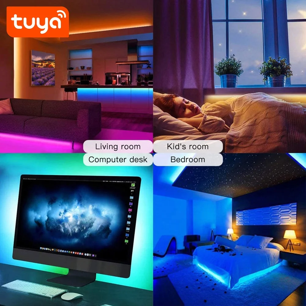 2023 Горячая Tuya Smart WiFi умная Светодиодная лента с цветовой моделью RGB 4pin / RGBW 5pin для выбора