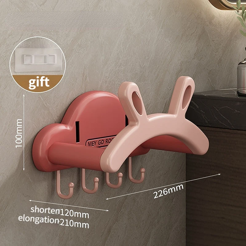 Rabbit retractable basin rack, bathroom without perforated storage hook 1