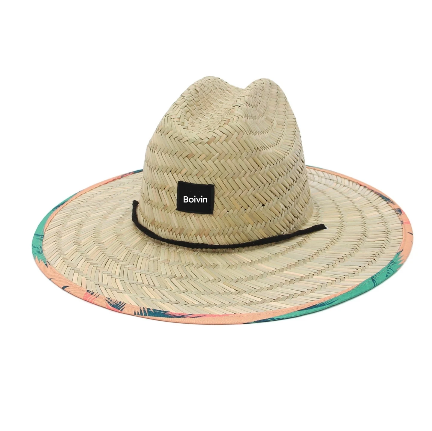 Hawaiian Hot Sale Crochet Hand Knitting Round Brim Lifeguard Sun Protective Beach Straw Hat