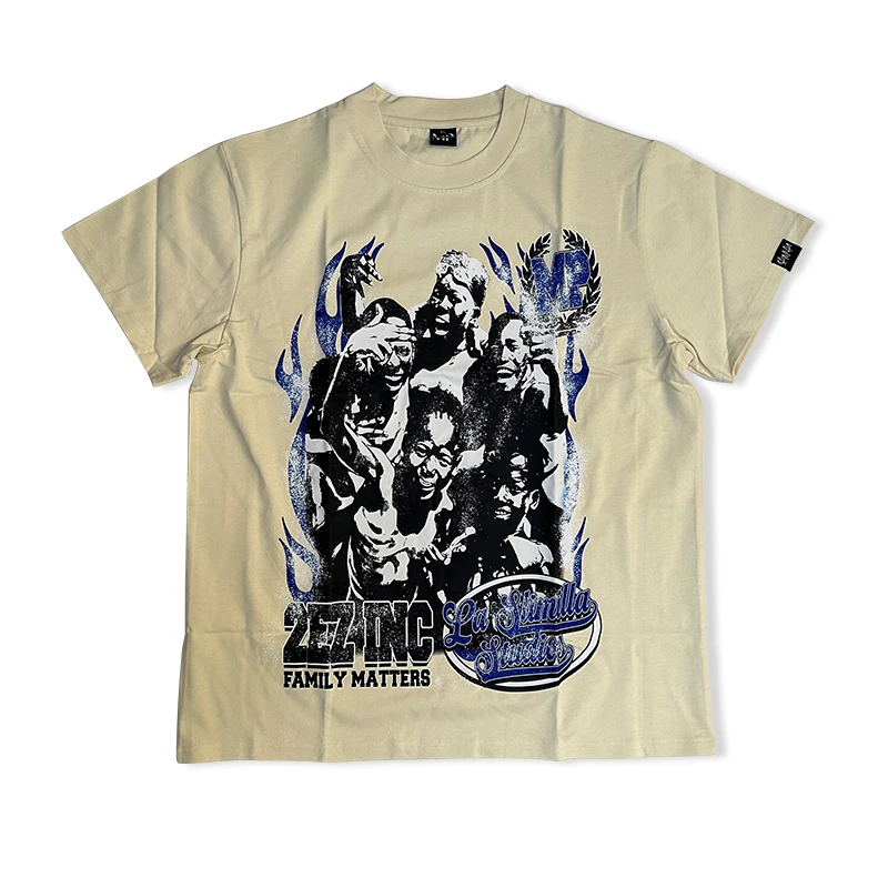 Heavyweight Cotton With Logo Stone Men Women Distressed t-shirt tshirt dtg Print Oversize Black Custom Vintage Acid Wash t shirt