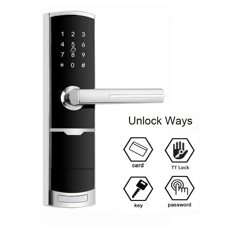 EXW Price Password Digital TT Lock APP Smart Front Door Lock with Emergency Key