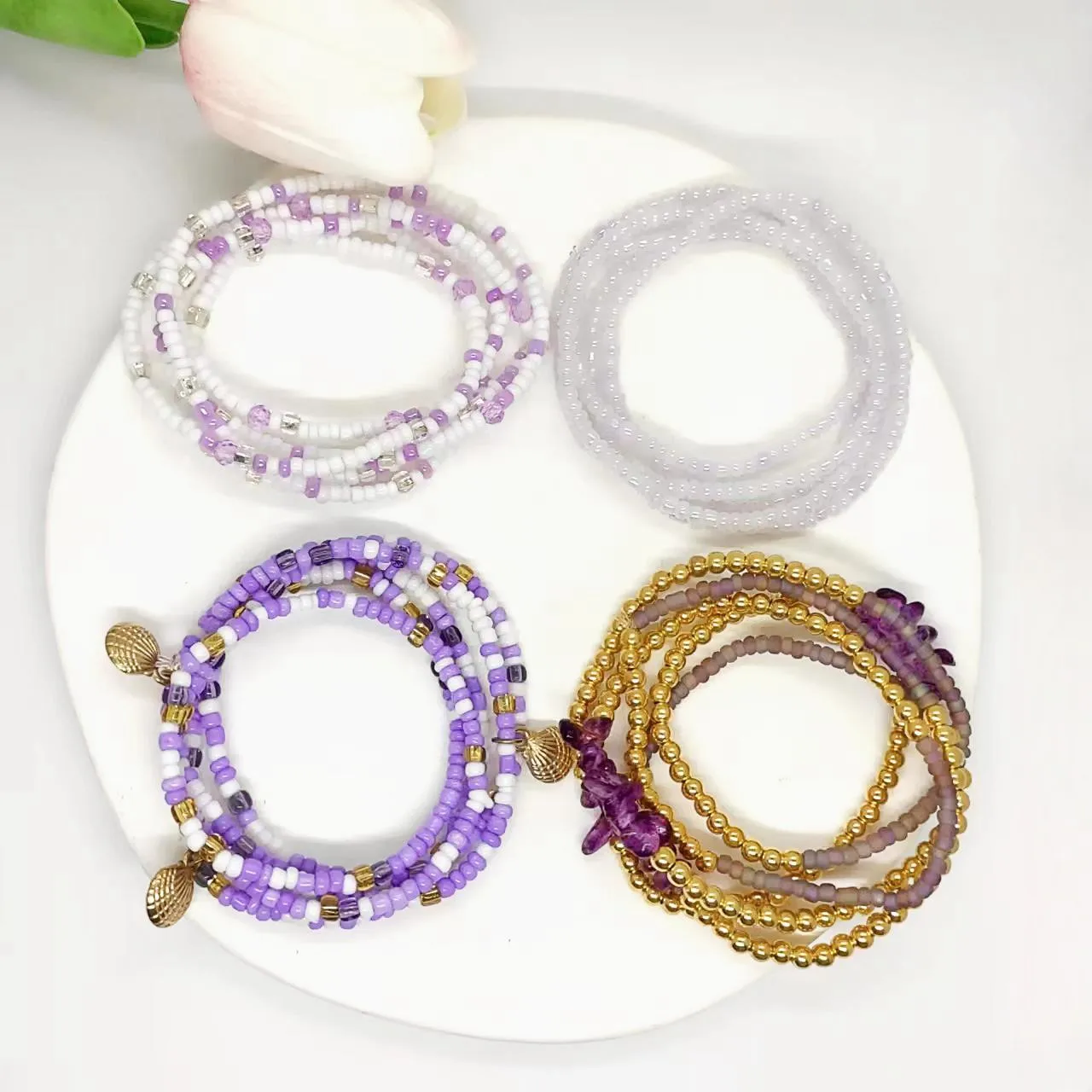 Handmade rice beads beach Chain Elastic Waist beads Wholesale Bohemian Colorful body charm chain