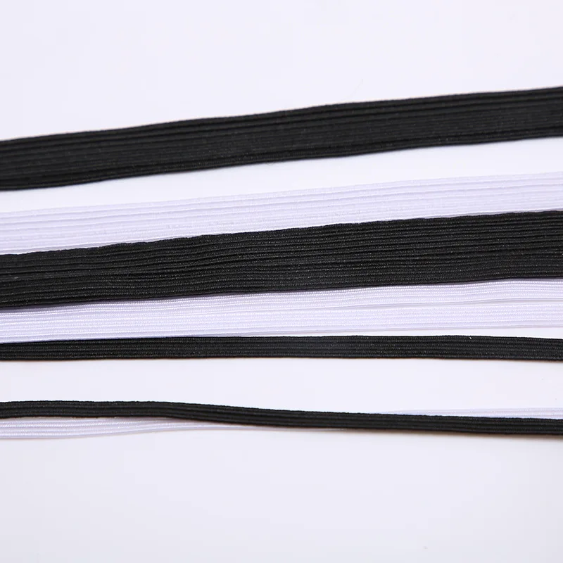 3mm 6mm 9mm Custom Elastic Band Braided Elastic Flat Elastic Band Sale By Roll