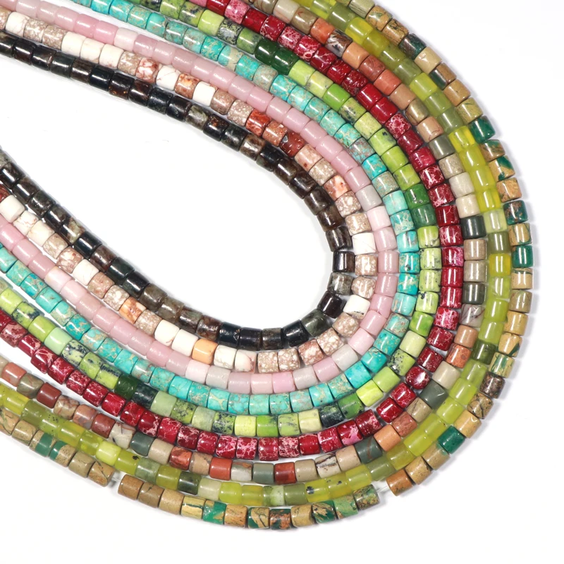 6x6mm Cylinder Shape Beads Strand Drilled Gemstone Beads For Jewelry Making Natural Stone Beads Necklace Men