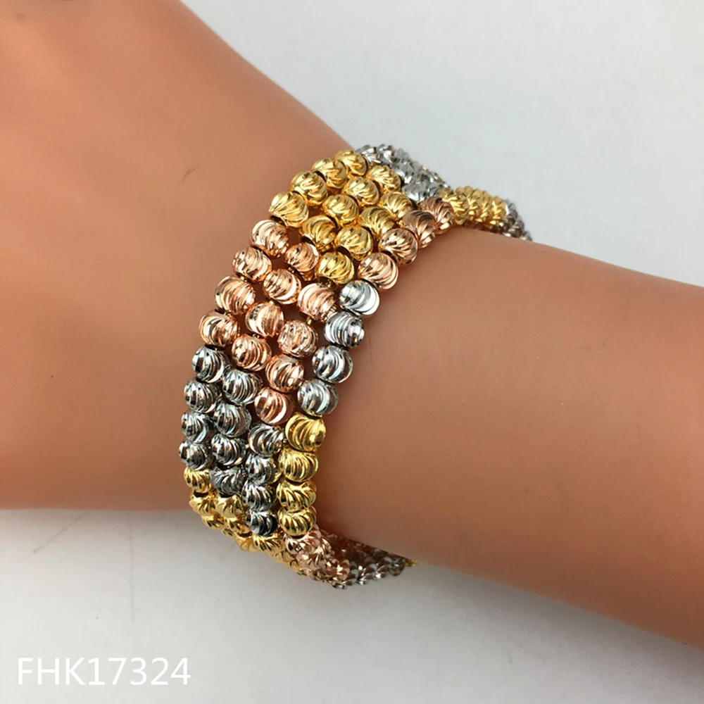 Yuminglai Luxury Gold Plated Bracelets For Women Arabic Indian Bangles Nigerian Bridal Wedding Party Jewelry Gifts FHK17324