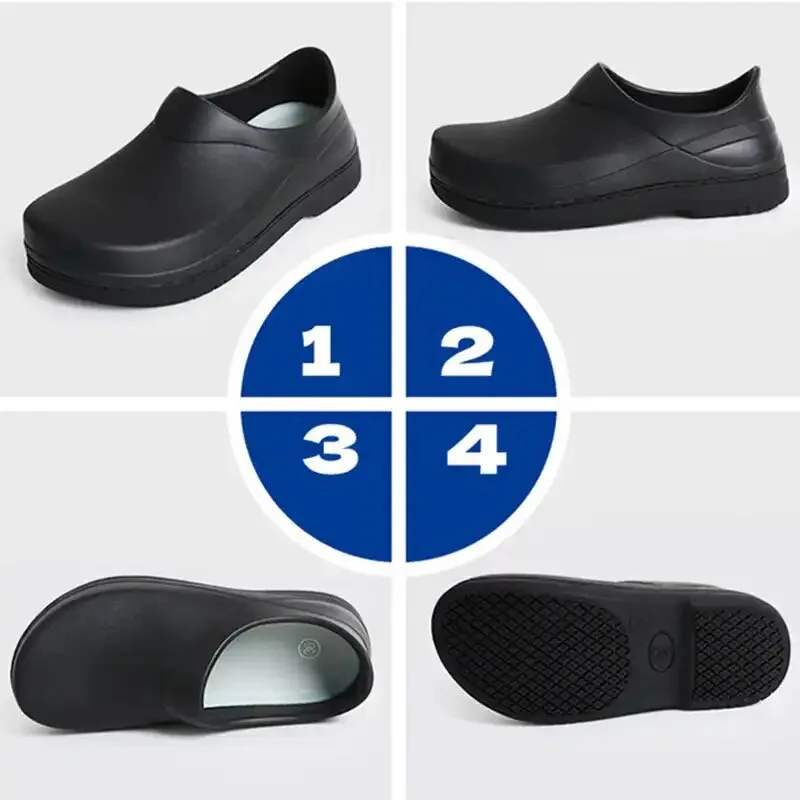 EVA antiskid clogs ASTM certificate black wear-resistant work chef kitchen shoes