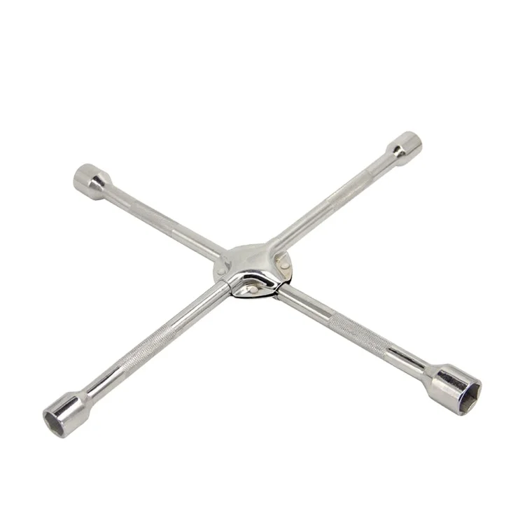 Car Tire Nut Wheel Repair Tool 4-way Folding Tyre Lug Socket Cross Wrench