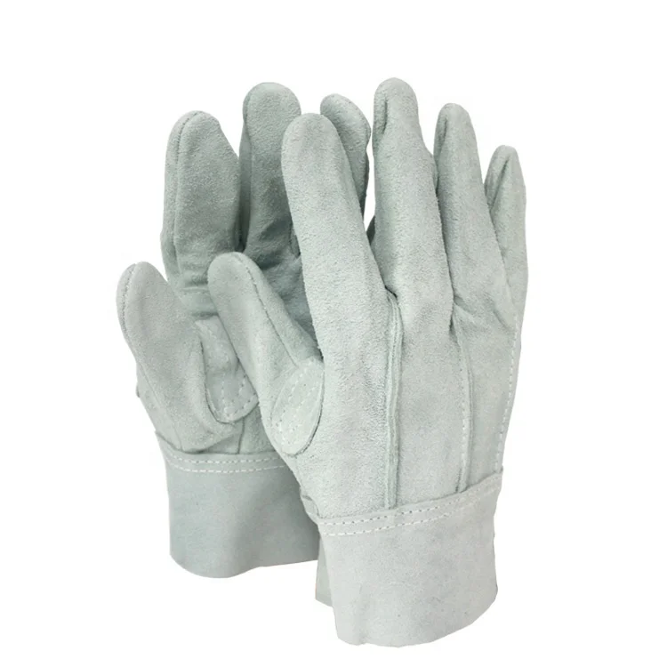 High quality cow split leather assembly gloves for men and women safe working welding gloves