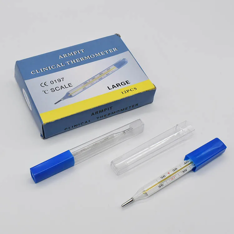 High Quality Medical Glass Red Mercury Clinical Thermometer